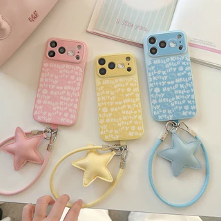 Cat Star Love Heart เชือกแขวนหนังสําหรับโทรศัพท์โซ่และอเนกประสงค์จี้พวงกุญแจสายรัดข้อมือ