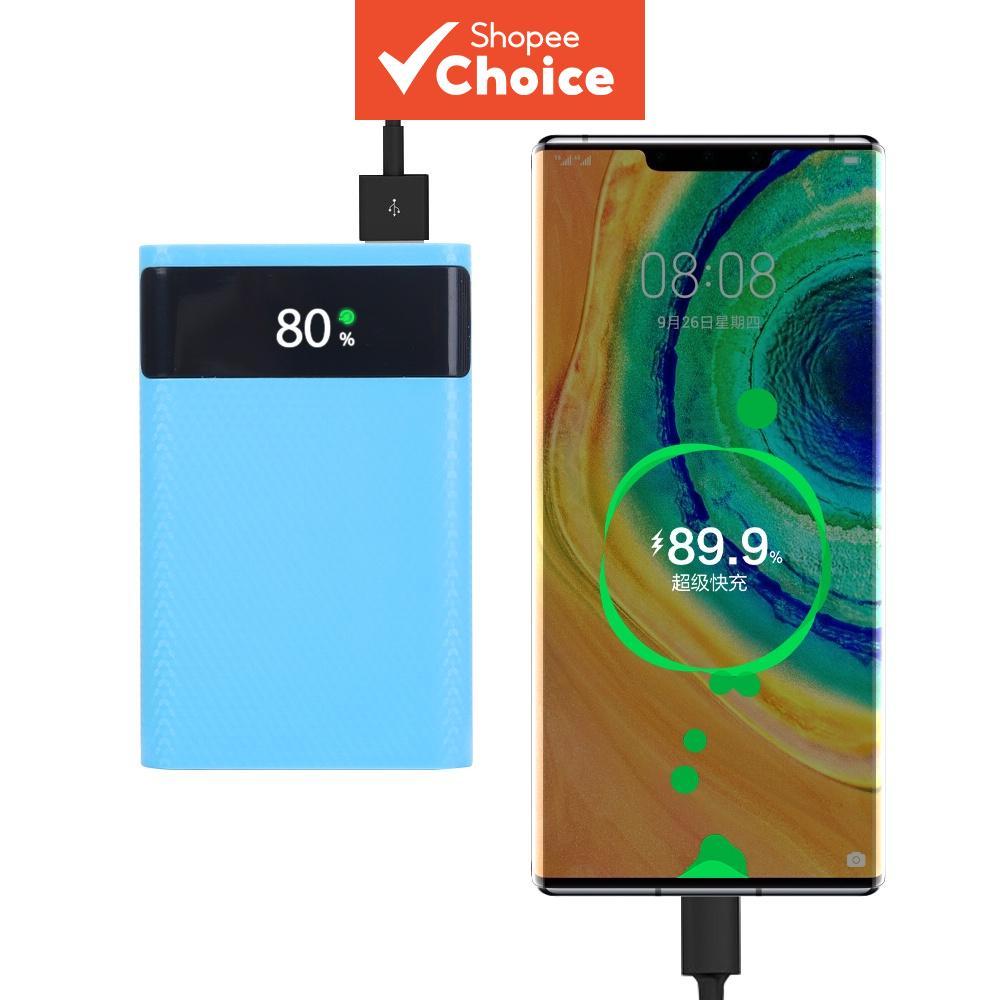 แบตเตอรี่ชาร์จ 18650 Fast CHARGING USB Type C แบบพกพา Power Bank Shell สําหรับ iPhone Xiaomi
