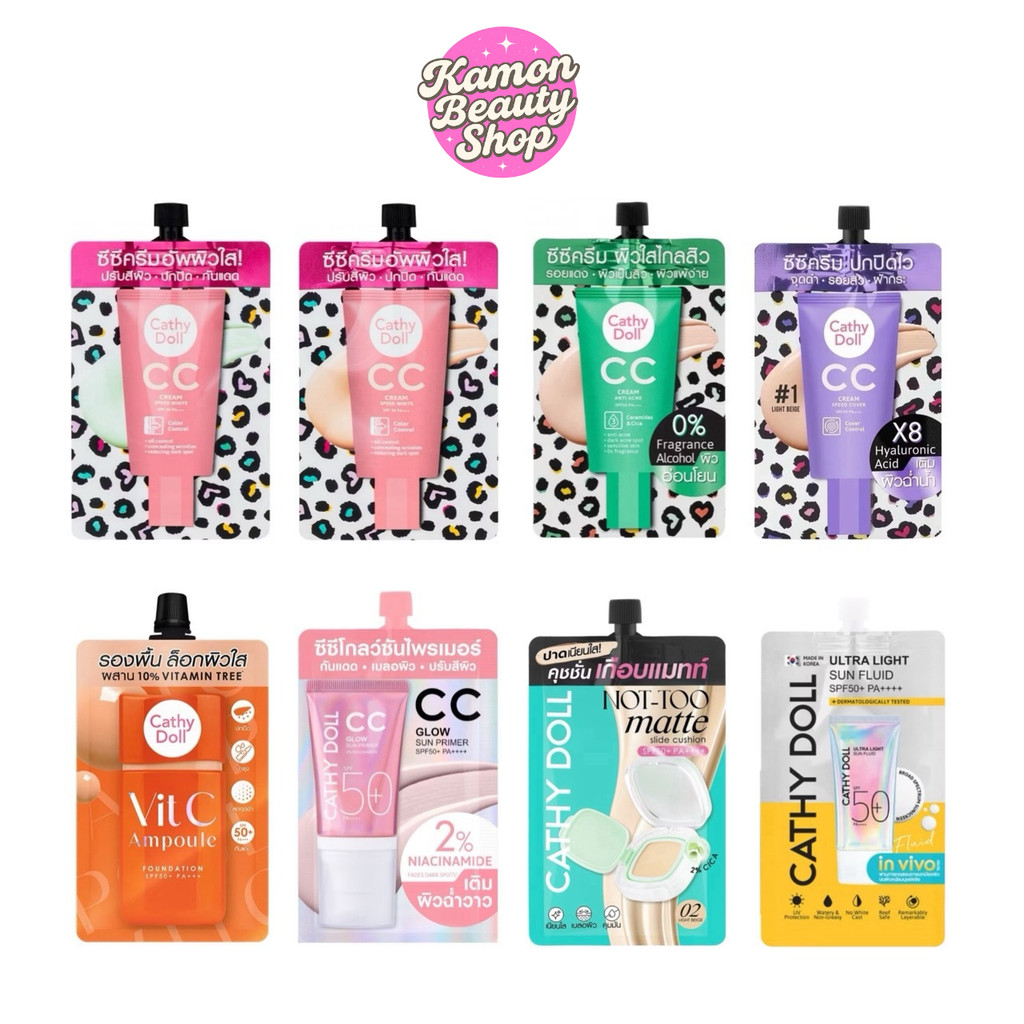 (1ซอง) Cathy Doll CC Cream Anti Acne,Speed Cover , Speed White SPF50 PA+++ 7ml. เคที่ดอลล์ ซีซี ครีม สูตรซิก้า สูตรปกปิด