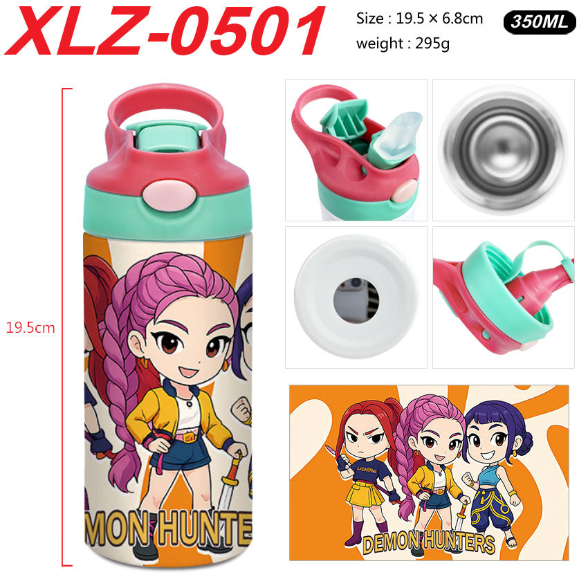 Rumi Mira Zoey K-POP การ์ตูนพิมพ์นักเรียน Thermos ถ้วยผู้ชายและผู้หญิงถ้วยน้ําสแตนเลสของขวัญ