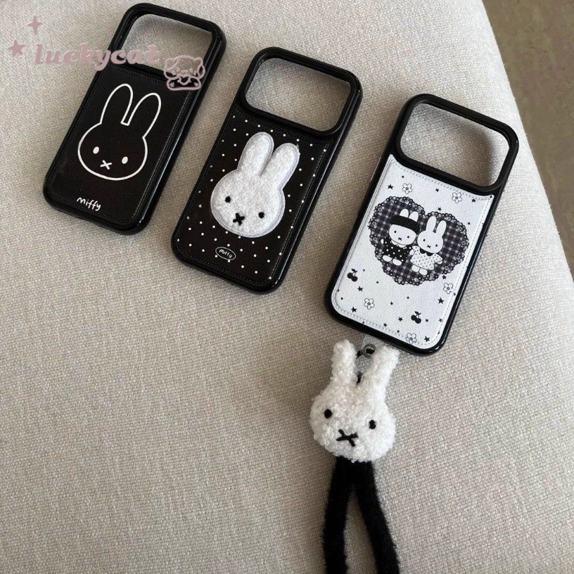 Insน่ารักสีดําMiffyหนังสําหรับiPhone 17 16 15 14 13 12 11 Pro Max X Xr Xs Max 7 8 Plus SE2020 ราคา ถูกที่สุด ดีลบีเคเค รูปภาพหลัก