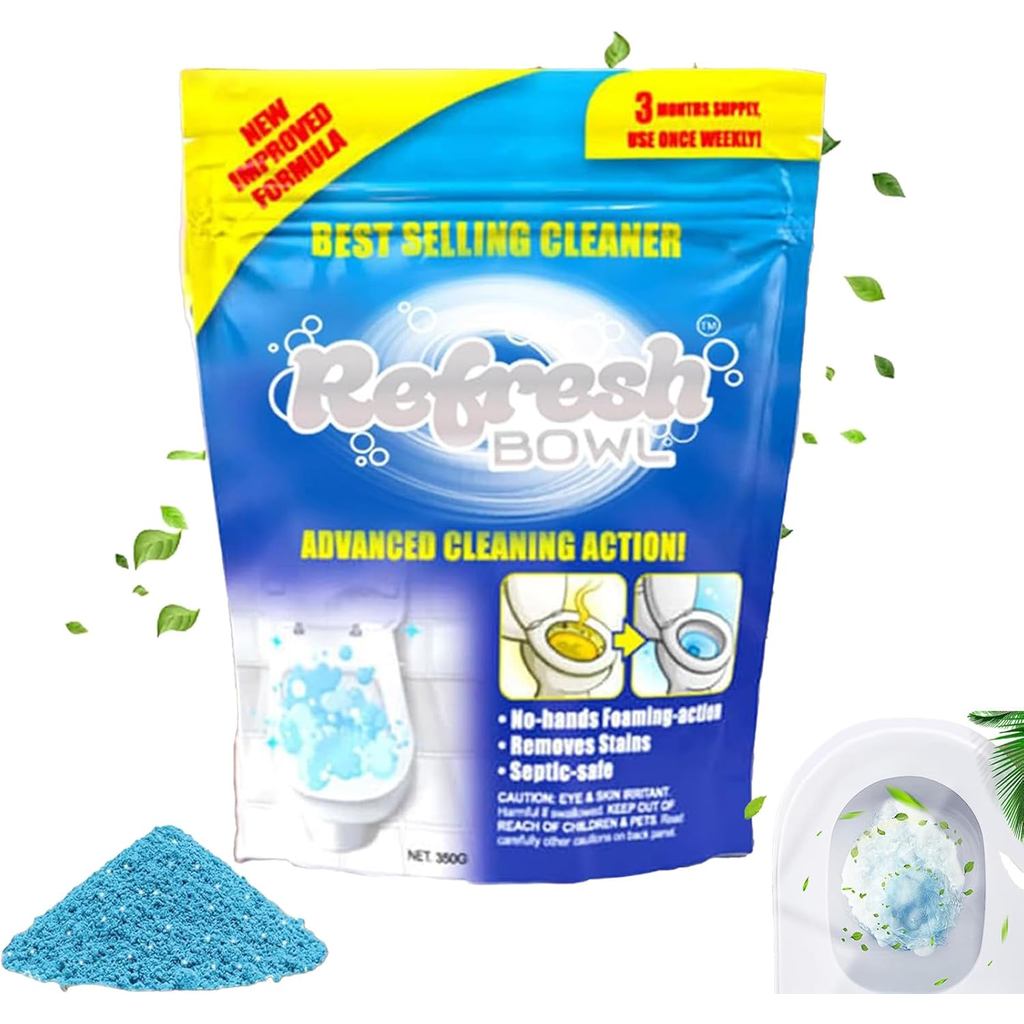 Bowrefresher Foaming Toilet Cleaner, BowlRefresher Toilet Cleaner, Refresh Bowl Powder Foaming Toile