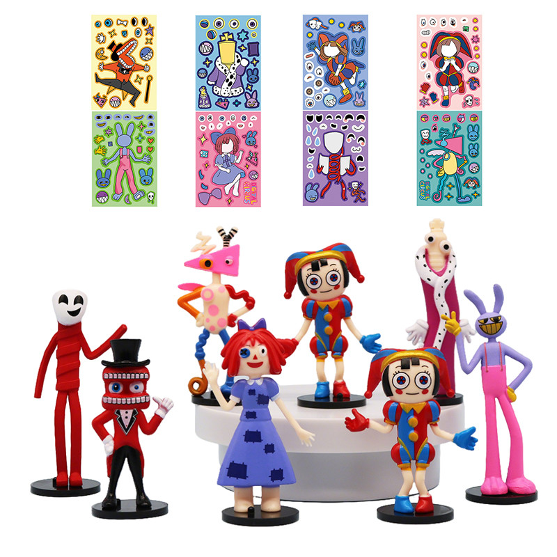 8PCS The Amazing Digital Circus รูปของเล่น,Pomni Caine ตัวเลขการกระทํา,Easter เครื่องประดับตกแต่งของขวัญ ราคา ถูกที่สุด ดีลบีเคเค