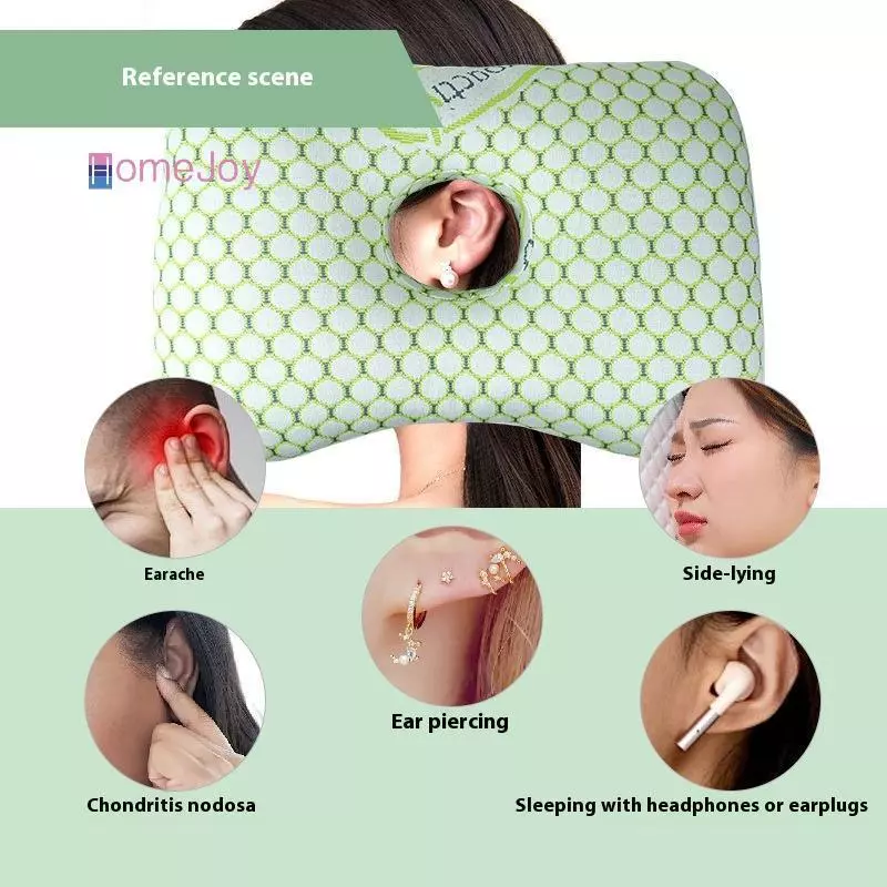 [HomeJoy-t] เจาะหูโพสต์ศัลยกรรมหมอนผ้าฝ้ายบรรจุรูหู Breathable Sleep Bed Cushion สําหรับการนอนหลับด้านข้าง