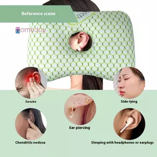 [HomeJoy-t] เจาะหูโพสต์ศัลยกรรมหมอนผ้าฝ้ายบรรจุรูหู Breathable Sleep Bed Cushion สําหรับการนอนหลับด้านข้าง