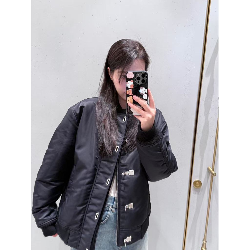 ORW8 Lo//e 2025New hook-and-loop aviator cotton jacket, unisex, padded, warm, casual jacket