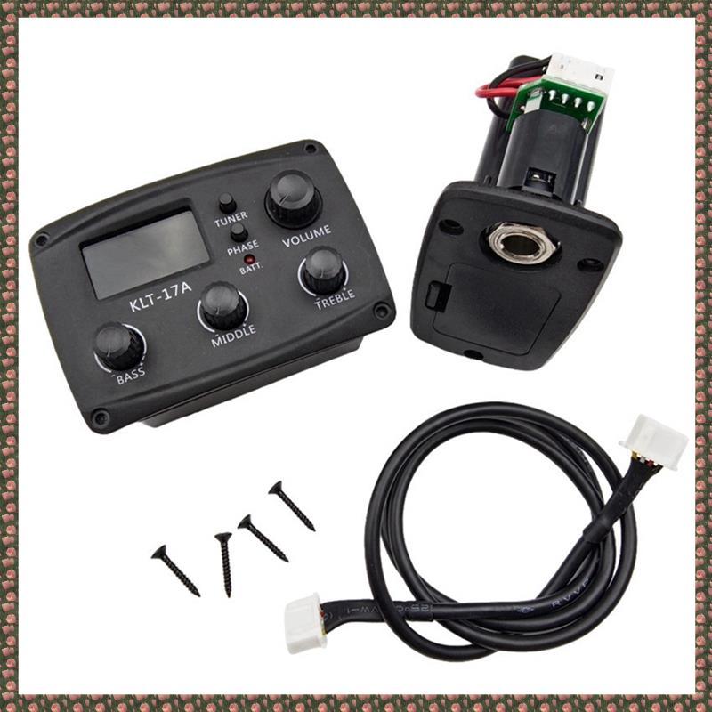 [homegarden1] -17A กีต้าร์โปร่ง EQ Preamp, พร้อมจูนเนอร์ Procedding ดิจิตอล 3 Band EQ Equalizer พร้อ