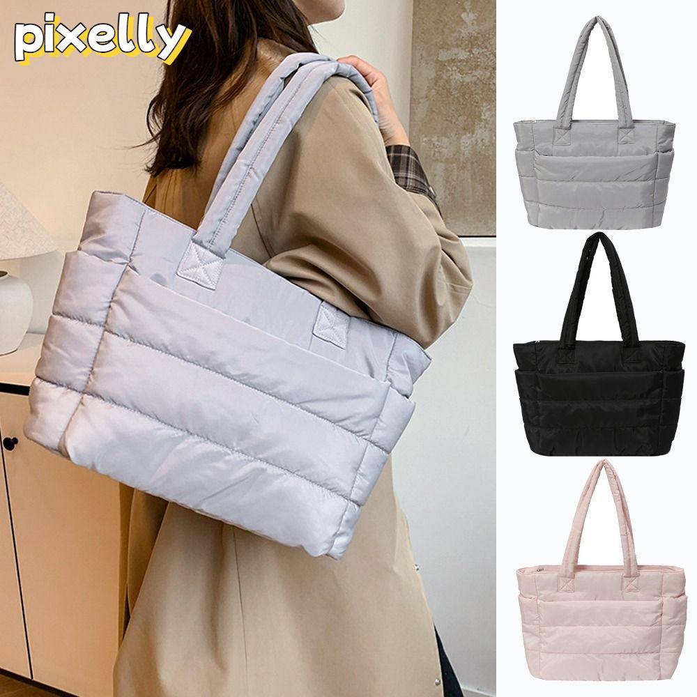 PIXELLY Tote Bag มีหลายซองเก็บของ ใช้งานได้หลากหลาย เหมาะสำหรับการเดินทาง ทำงาน หรือไปชายหาดและฟิตเนส