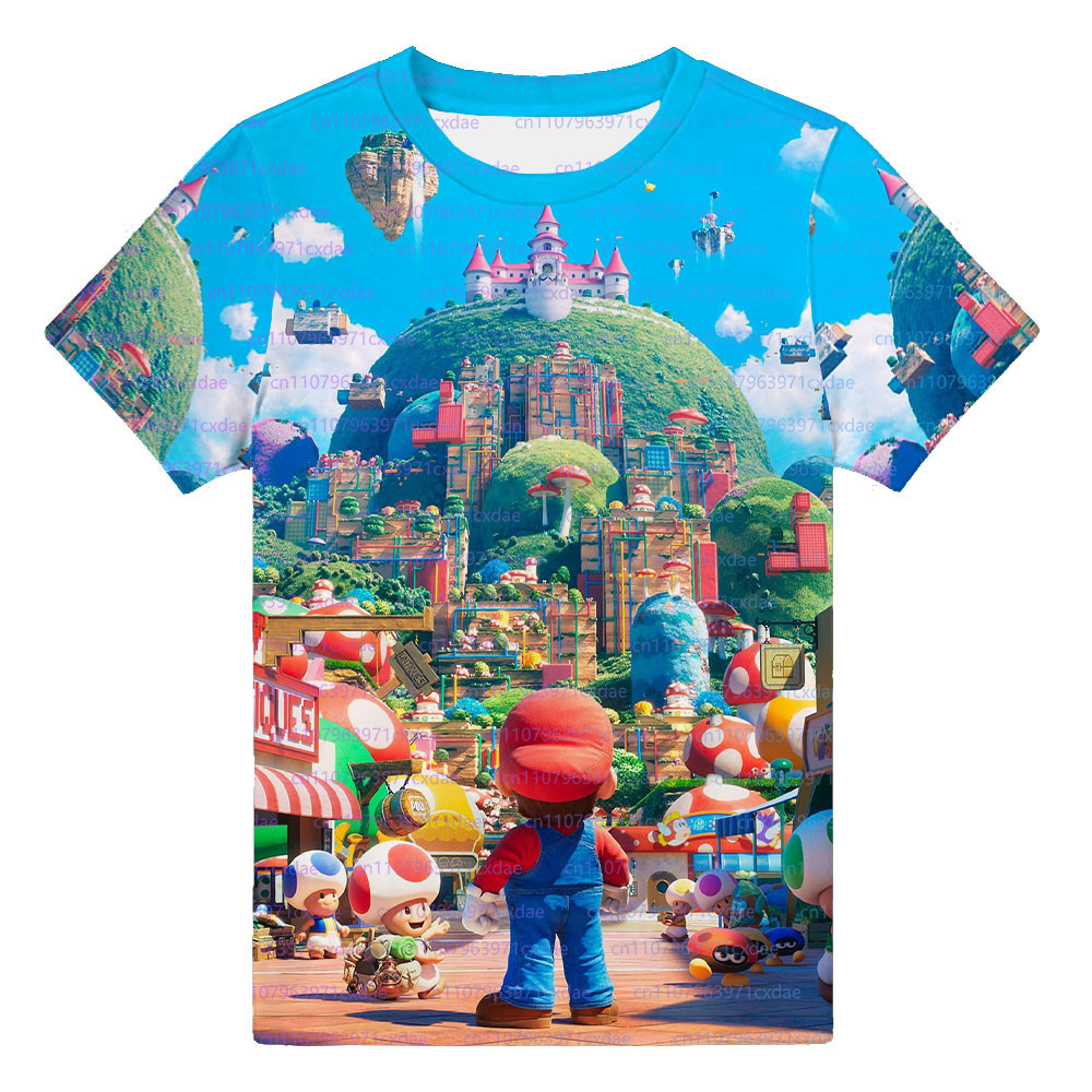 เสื้อยืดแขนสั้น Super Mario Galaxy สำหรับหนุ่มๆ ในสไตล์ตลก เหมาะสำหรับใส่ในฤดูร้อน