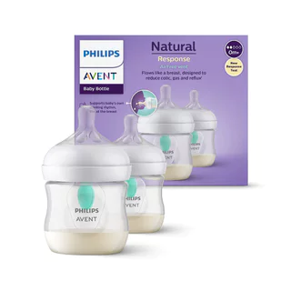 Philips Avent ฟิลิปส์ เอเวนท์ ขวดนม Natural พร้อมตัวระบายอากาศ Airfree Vent ขนาด 4 ออนซ์/125 มล. แพ็คคู่ รุ่น SCY670/02