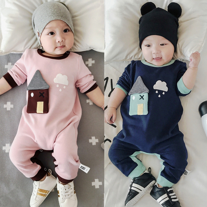 ทารกแรกเกิดฤดูใบไม้ผลิฤดูใบไม้ร่วงเสื้อผ้า Jumpsuit ผ้าฝ้ายแท้ตุลาคมชาย 6 หญิงยายน - December เด็กฤด