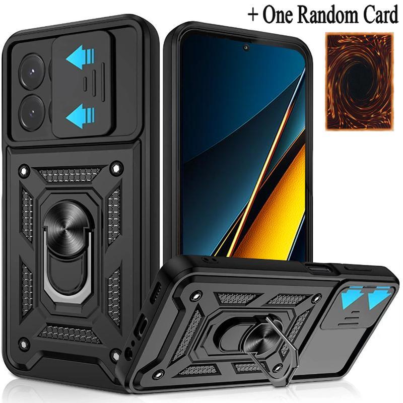 กันกระแทกป้องกันเคสโทรศัพท์หนักพร้อมขาตั้งโลหะเหมาะสําหรับ Xiaomi Poco X7 Pro X6 Pro X5 Pro F7 Pro F