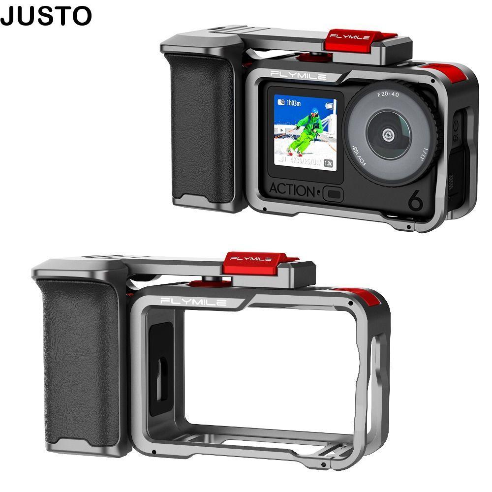 JUSTO Street Grip Handle, ปุ่มชัตเตอร์ Quick Release Xplorer Grip Kit กรงโลหะ, รองเท้าเย็นอลูมิเนียม