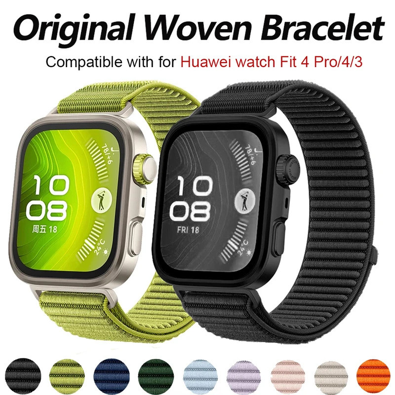 Original 1:1 สําหรับ Huawei Watch Fit 4 อุปกรณ์เสริมสายรัด Breathable กีฬาไนลอนสร้อยข้อมือ Correa Huawei นาฬิกา fit 4 pro 3