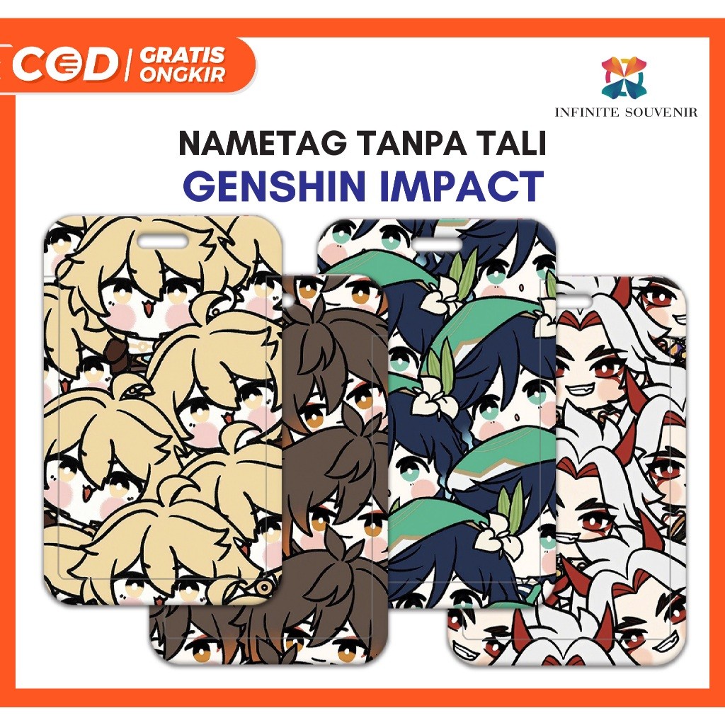 (N009) Genshin Impact Nametag แบบไม่มีสายรัด / ที่ใส่การ์ด Yuan Shen / การ์ด ID Genshin Impact / ที่