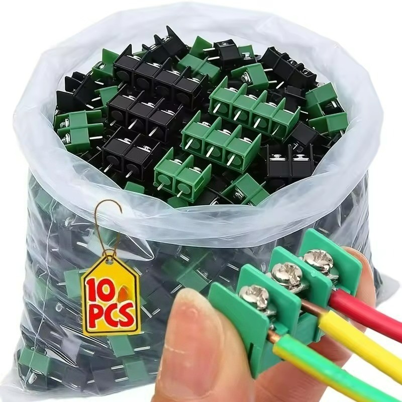 PA66 ทองเหลืองทองแดงสกรู Terminal Block 7.62 มม.Pitch, UL94V-0 สารหน่วงไฟ, 300V 20A สําหรับสายไฟ PCB