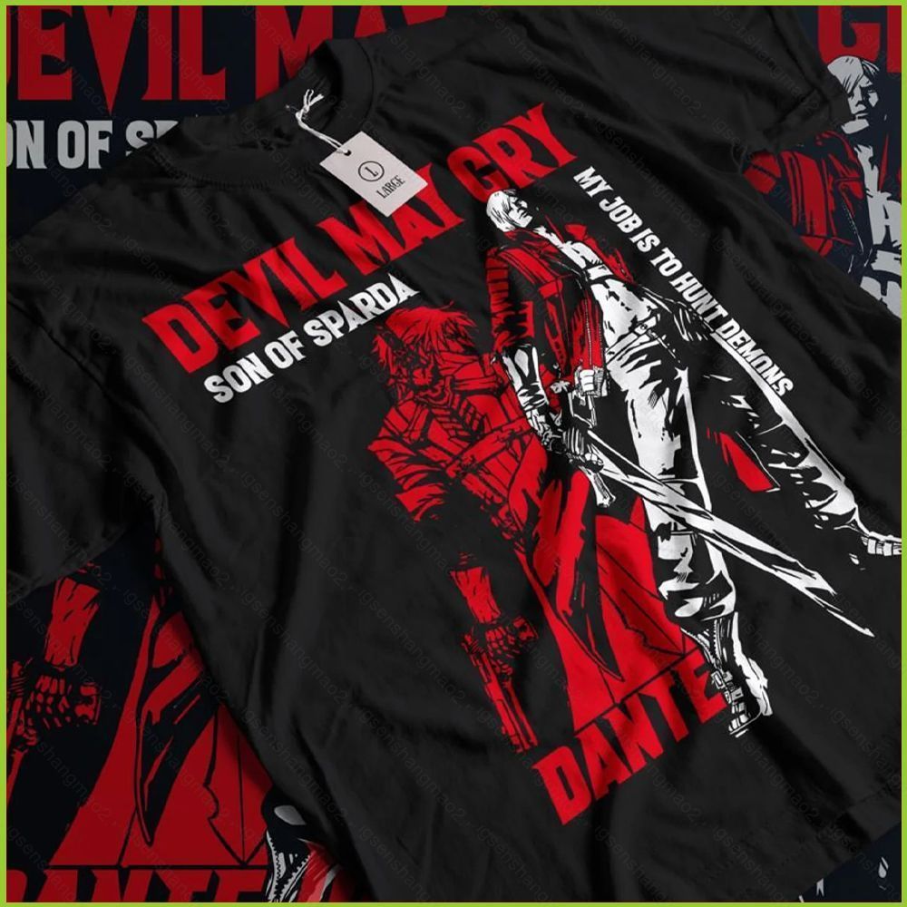 เสื้อยืด.Devil May Cry.แขนสั้น สำหรับหนุ่มสาว ลายอะนิเมะ สไตล์ฤดูร้อน