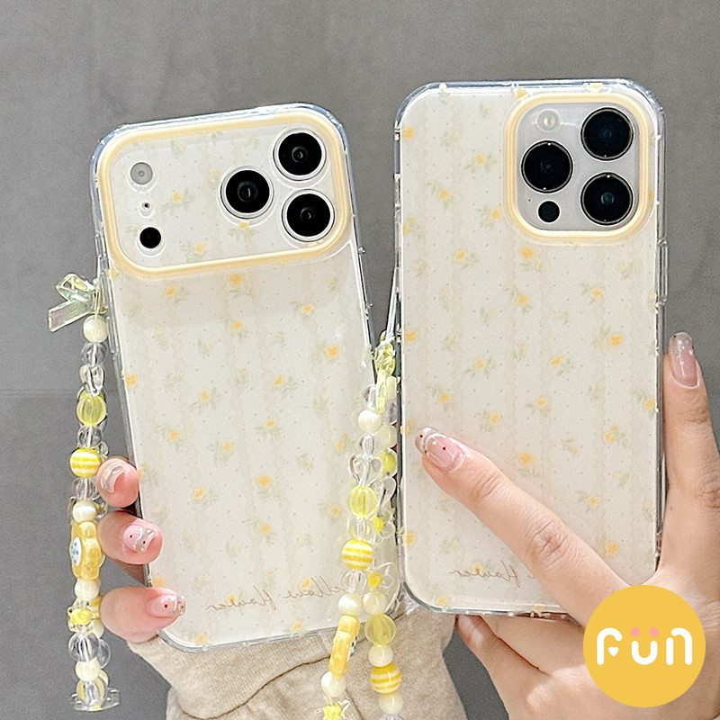 INS ดอกไม้สีเหลือง Hard PC โทรศัพท์มือถือสําหรับ iPhone 17 16 15 14 Pro Max 13 16Promax พร้อม Bowknot Chain กันกระแทก IMD โทรศัพท์มือถือปกหลัง ราคา ถูกที่สุด ดีลบีเคเค แกลเลอรีภาพที่ 2