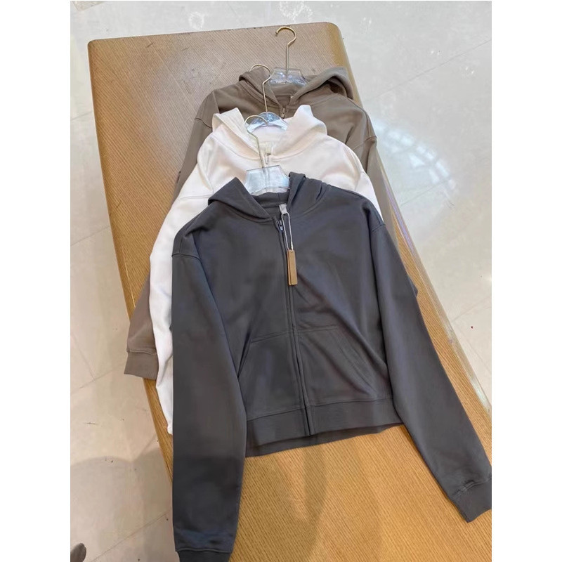 SKIMS Kardashian Style french terry zip hoodie Hooded short jacket