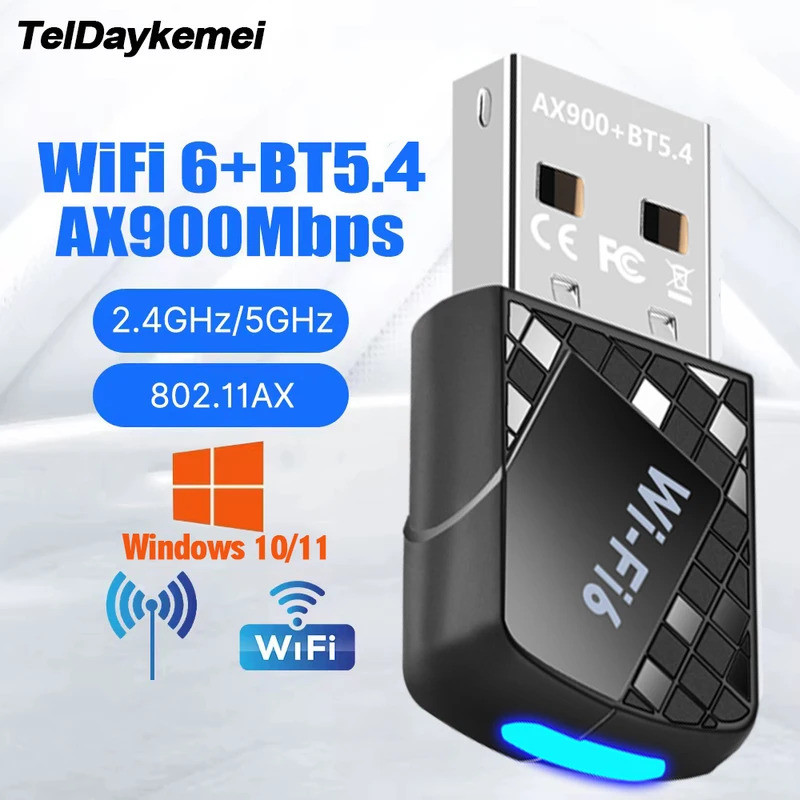 DRIVER ฟรี AX900 USB WiFi 6 บลูทูธ 5.4 อะแดปเตอร์ 2in1 Dongle Dual Band 2.4G และ 5GHz USB WiFi เครือ