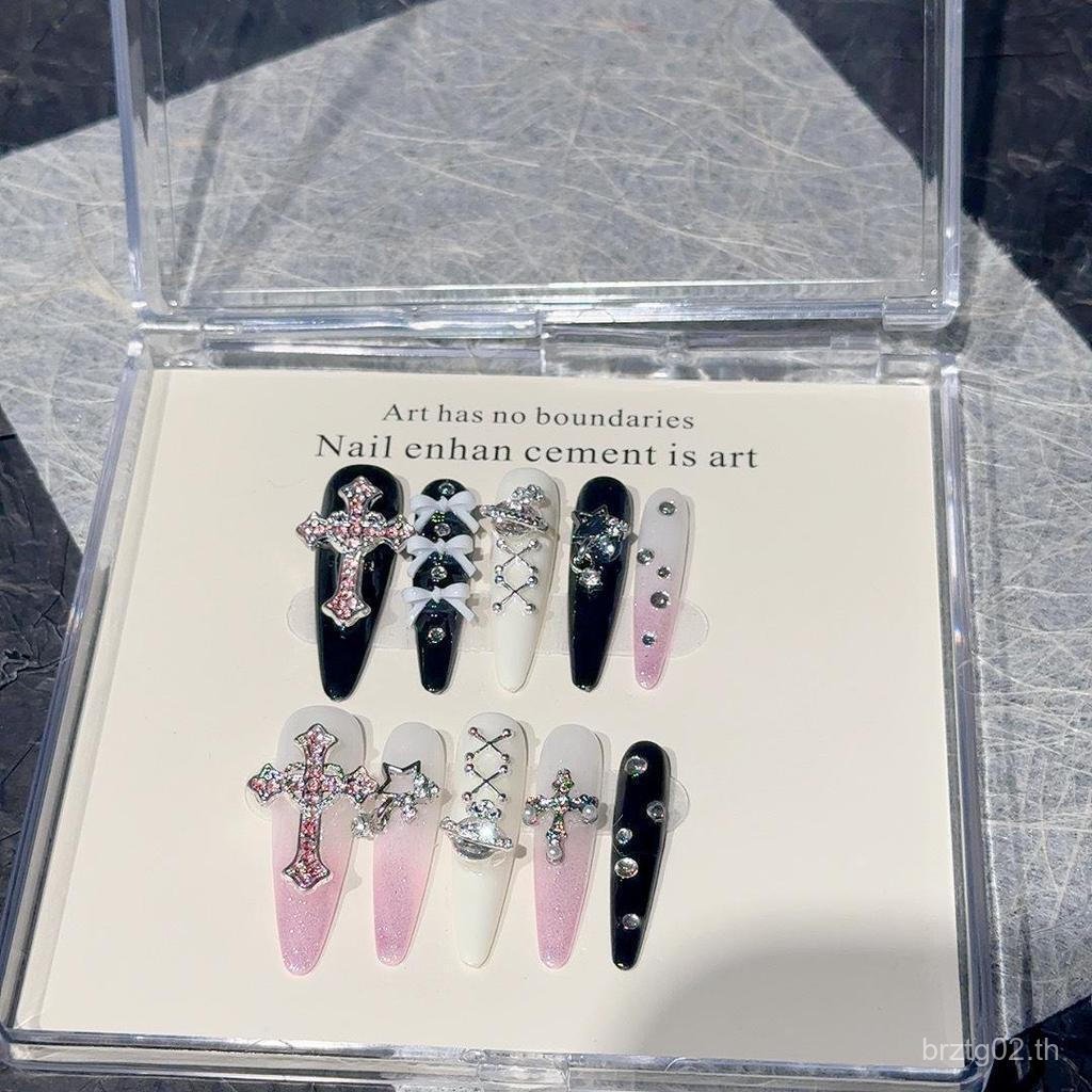 {อาณาจักรสีชมพู} Handmade Bow y2k Wearing Nails Hot Girl Nails Patch
