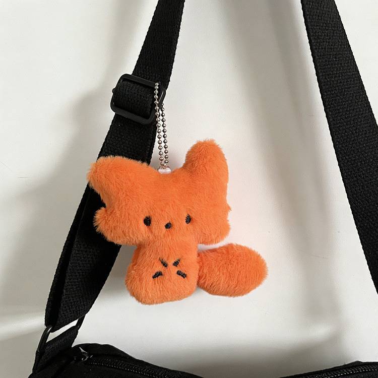 New Cute Little Fox Pendant White Fox Plush Doll Keychain Super Cute Backpack Hanging Ornament nv3D