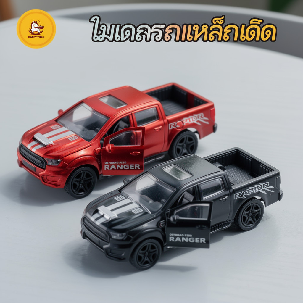 รถออฟโรด โมเดลรถเหล็ก รถของเล่น ดึงถอยหลัง เปิดประตู สเกล 136 รถสปอร์ต เด็กผู้ชาย