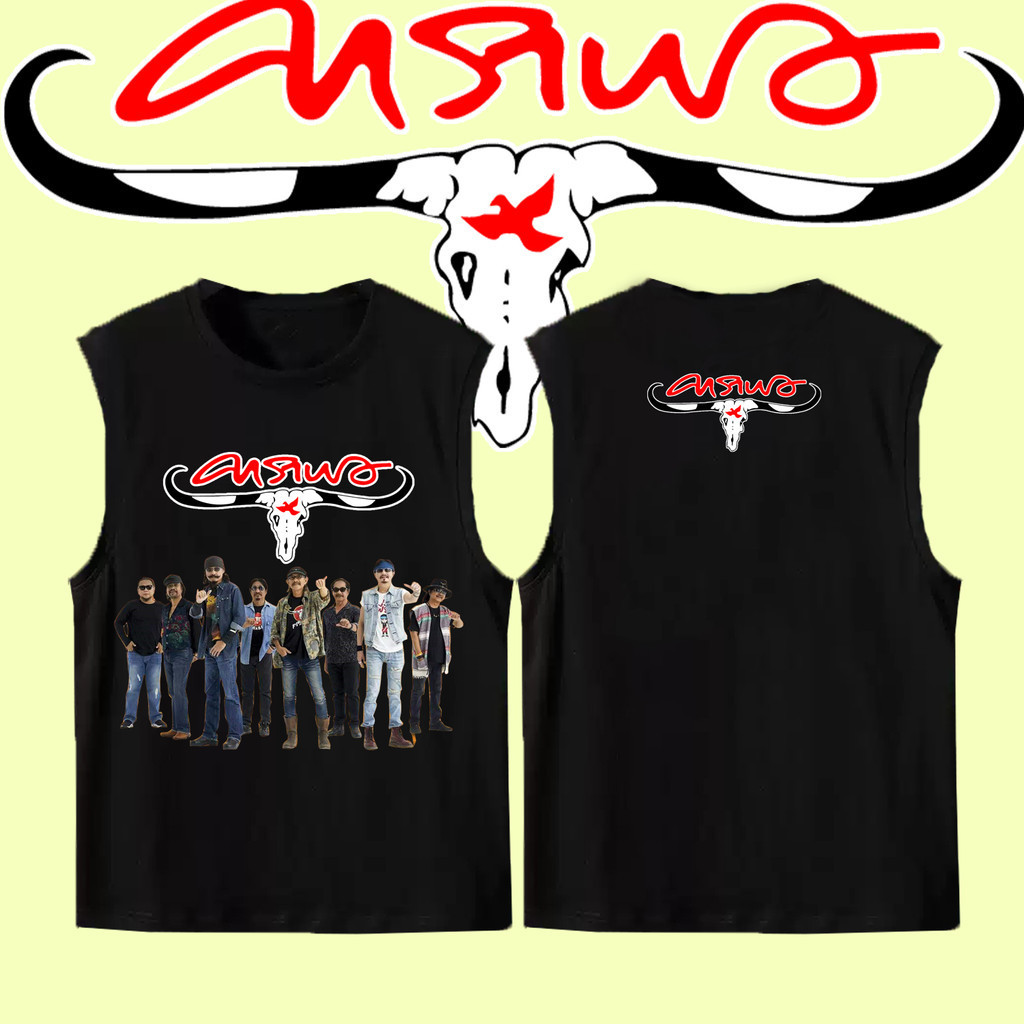 เสื้อกล้ามคาราบาว ลายวงดนตรีร็อกไทย สไตล์สตรีทเท่ ไซส์ S-3XL พร้อมส่ง