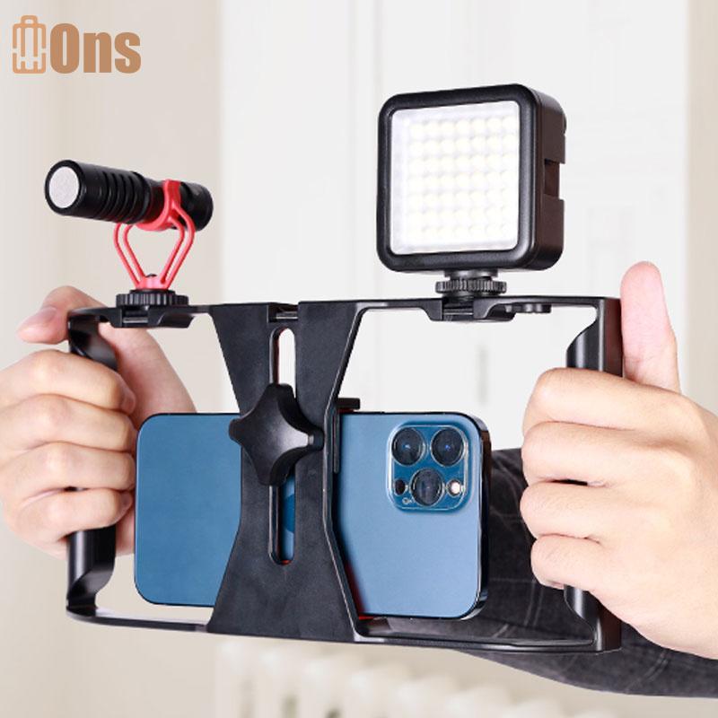 Ons Video Camera Cage Stabilizer Mount Holder กรอบมือถือฟิล์ม Rig Vlog โทรศัพท์ที่