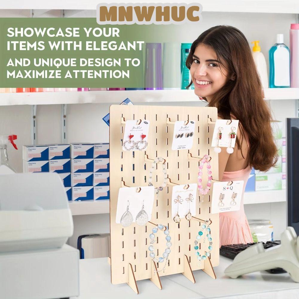 MNWHUC ที่วางต่างหู, พร้อมฐานแสดง Pegboard Stud ต่างหู Organizer, Simple ความจุขนาดใหญ่ทนทานชั้นเก็บ