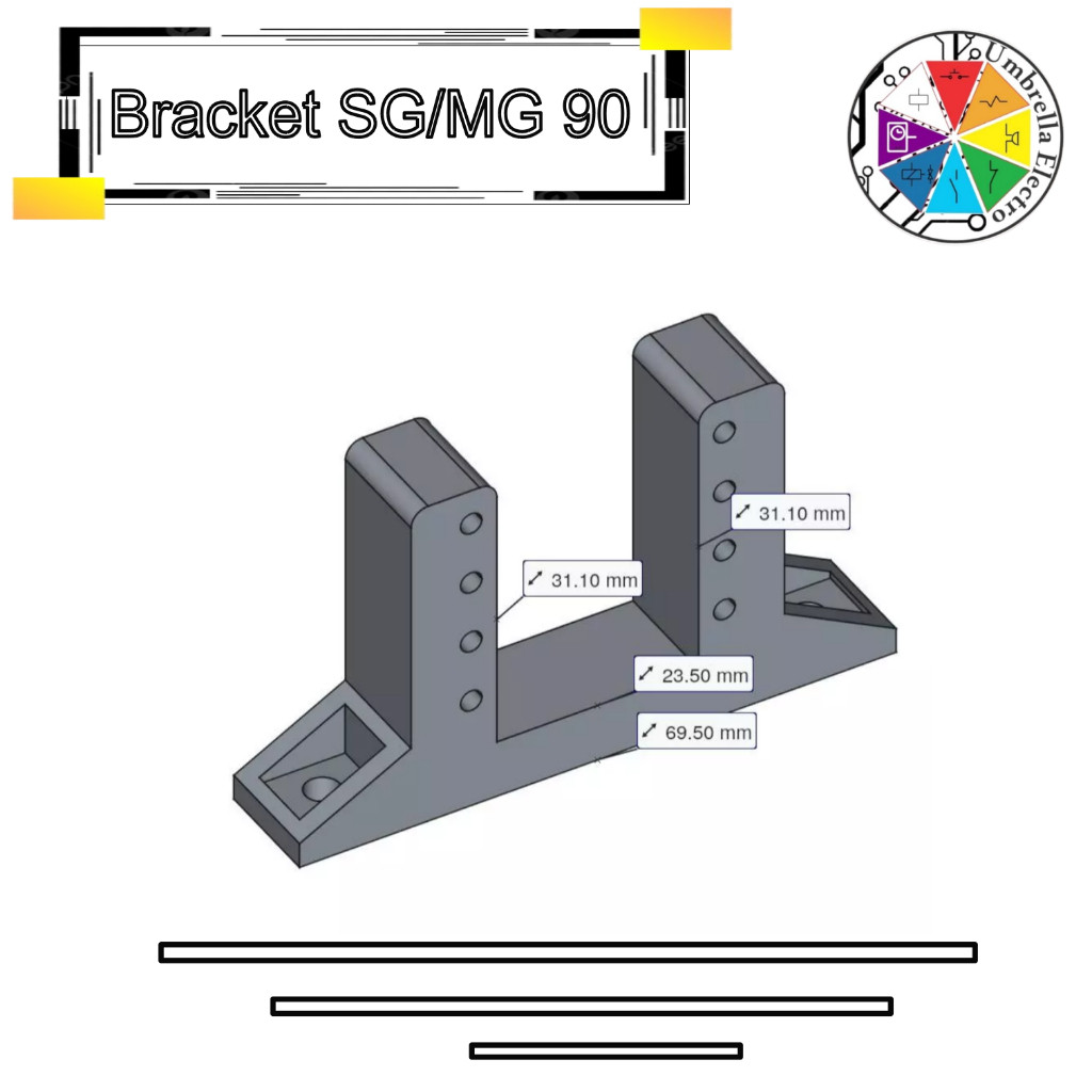 Servo Bracket SG90 Mg90 Servo Mount Bracket แบน Laydown Sg90 เซอร์โวมอเตอร์