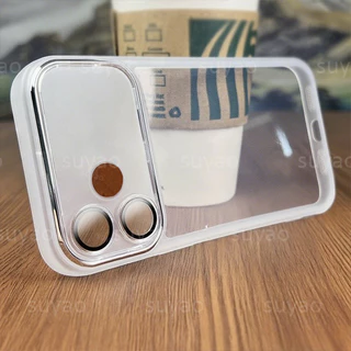 สําหรับOppo A6C 4G 2026 เคสโทรศัพท์สแควร์ปลอกOppoA6C A6S OppoA6S Clear Softคู่เปลือกกันกระแทกTPUซิลิโคนชุบโปร่งใสแฟชั่นปกหลัง