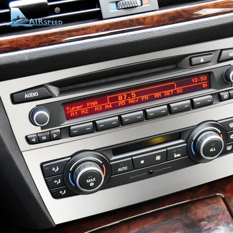 AIRSPEED สําหรับ BMW E90 E92 อุปกรณ์เสริมสําหรับ BMW E90 E92 สติกเกอร์ภายใน Trim AC CD แผงควบคุมคอนโ
