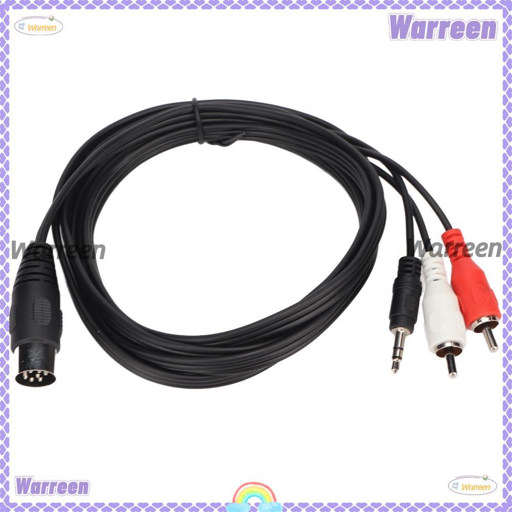 WARREEN DIN 8Pin to 3.5mm + 2RCA Cable, Plug and Play 5.9ft DIN 8Pin Male Audio Lead, ทนทาน Male Aud