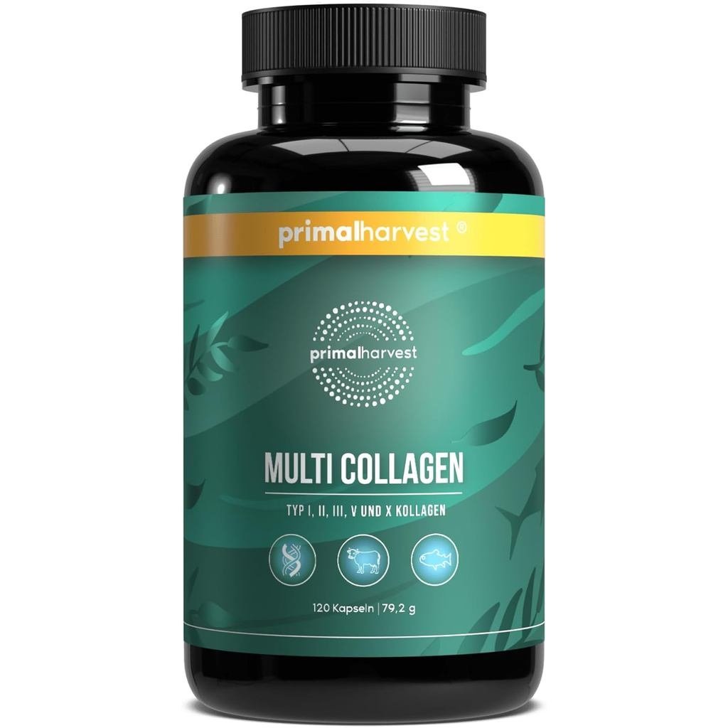Primal Harvest Multi อาหารเสริมคอลลาเจนประเภท I, II, III, V & X Collagen Pills for Men & Women Dairy