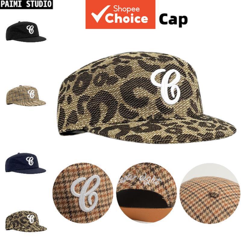 Retro แบนปีกลายสก๊อตเย็บปักถักร้อย Snapback หมวก Unisex Street สไตล์เสือดาวพิมพ์เบสบอลหมวก