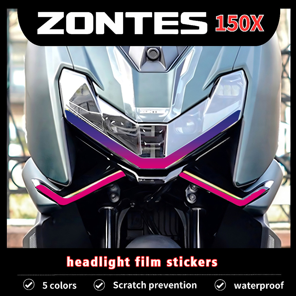 สําหรับ ZONTES 150X 2026 ไฟหน้าฟิล์มสติกเกอร์ TPU การปรับเปลี่ยนกันน้ํา garnish รูปลอกชุดโคมไฟล่าสุดฟิล์มกันรอยขีดข่วนสําหรับ zontes 150x อุปกรณ์มอเตอร์ไซค์