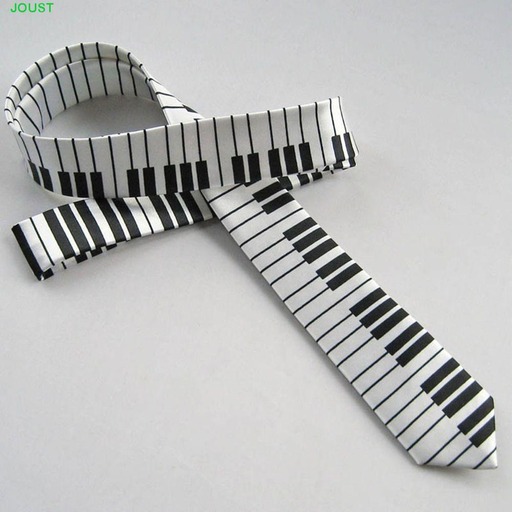 JOUST เนคไท Slim Keyboard Black & White Piano Casual
