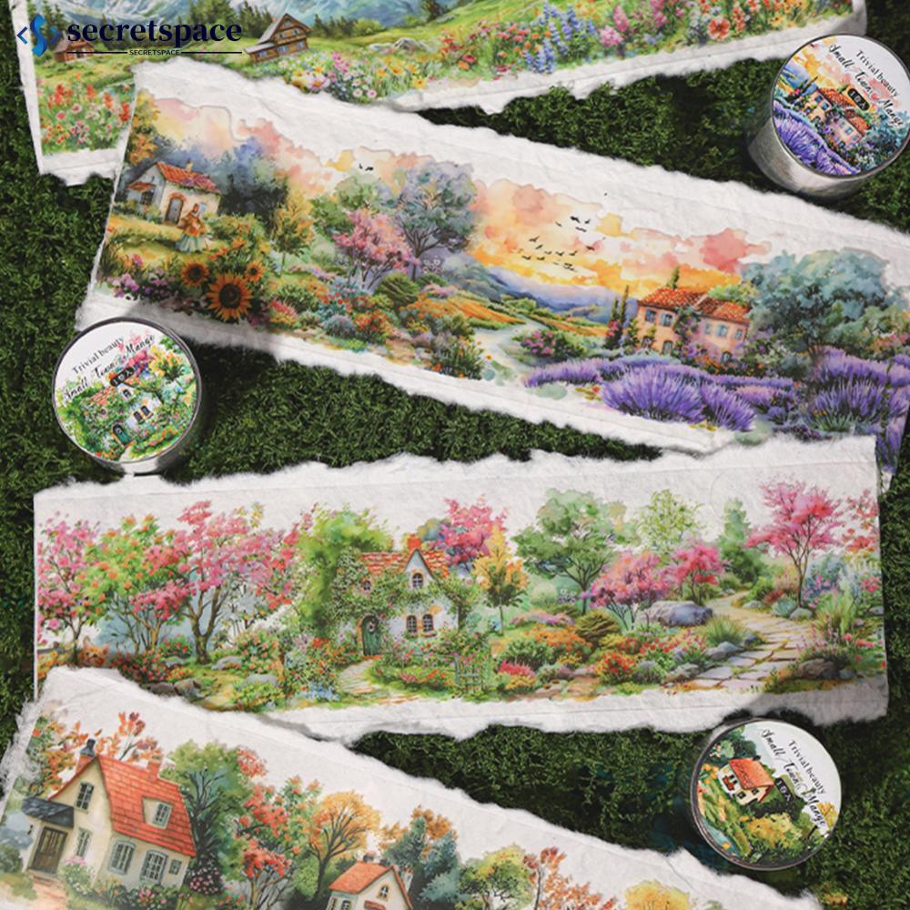 SECRETSPACE Town ขนาดเล็กใน Wild Series Vintage ดอกไม้ภูมิทัศน์ PET เทปสมุดภาพสติกเกอร์ Journal Coll