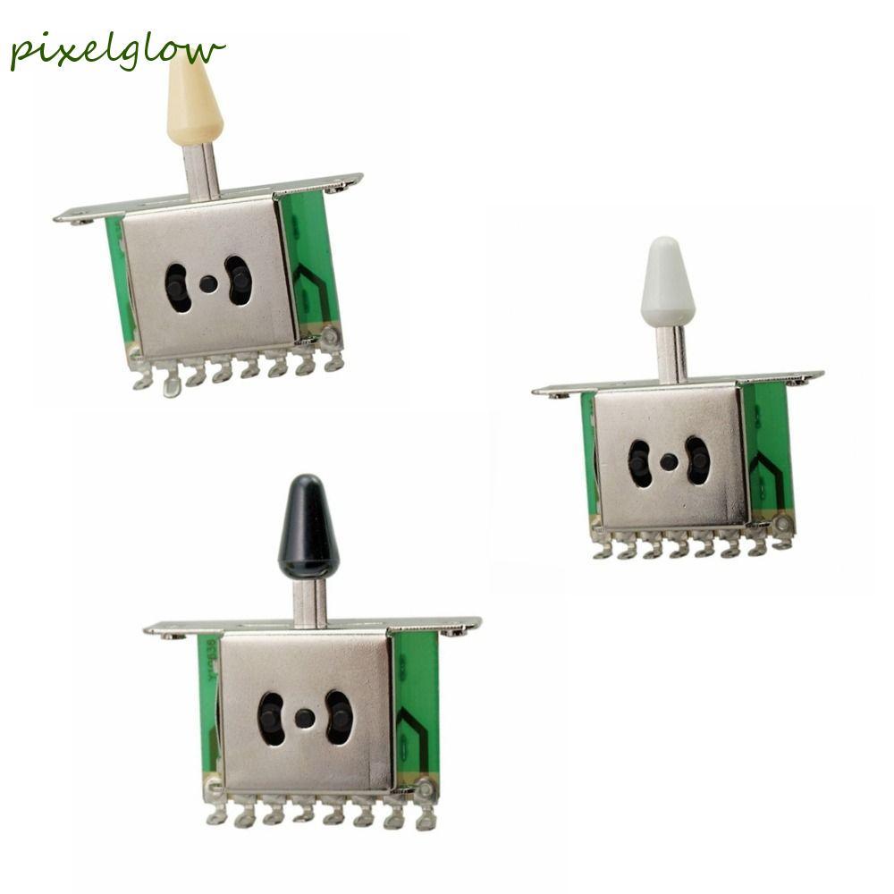 PIXELGLOW Guitar Pickup Selector Switch, 3/5 Way Metal Guitar 3 Way Pickup, สังกะสีอัลลอยด์คุณภาพสูง