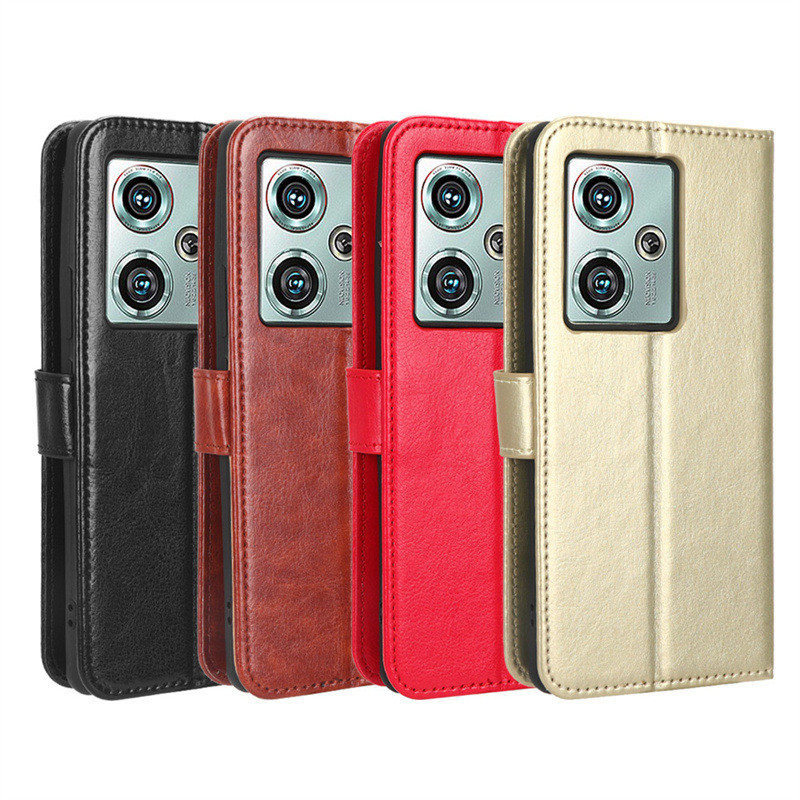 เหมาะสําหรับ ZTE nubia Z50 เคสโทรศัพท์ ZTE nubia Z50 ซองหนังโทรศัพท์ Flip Crazy Horse รูปแบบเชือกการ