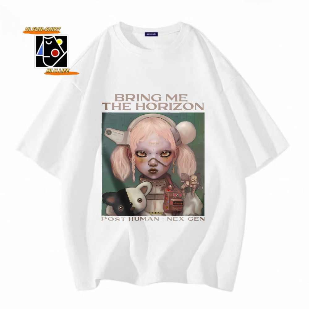 เสื้อยืดผู้ชายBring Me The Horizon Post-Human:Nexus Generation ทำจากคอตตอน 100%, นุ่มสบาย และเหมาะสำ
