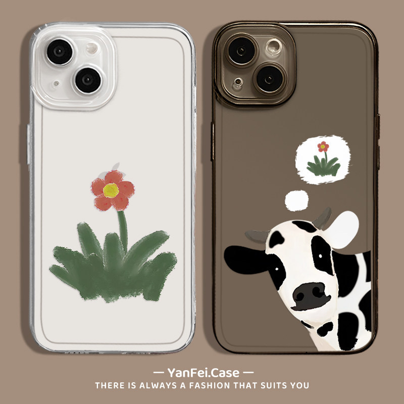 Old Niu Young Grass เหมาะสําหรับ iqoo13 เคสโทรศัพท์ 12 โปร่งใส neo10pro OnePlus 13t/ace5 Spoof 3v สน