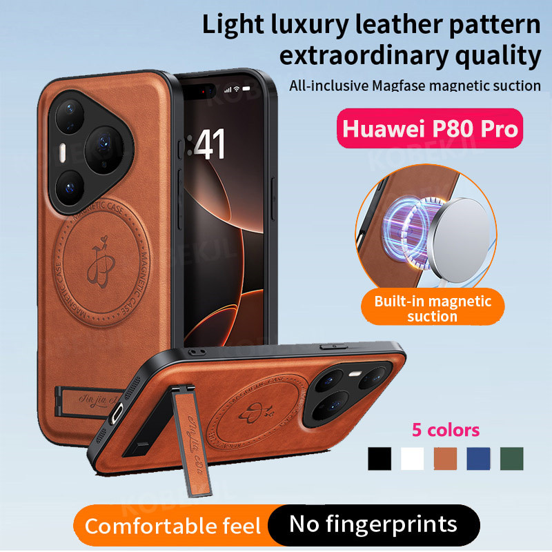 Huawei P80 Pro P80Ultra HuaweiP80 P80Pro หรูหรา Pu หนังที่มีประสิทธิภาพผู้ถือแม่เหล็กปลอกกันกระแทก H
