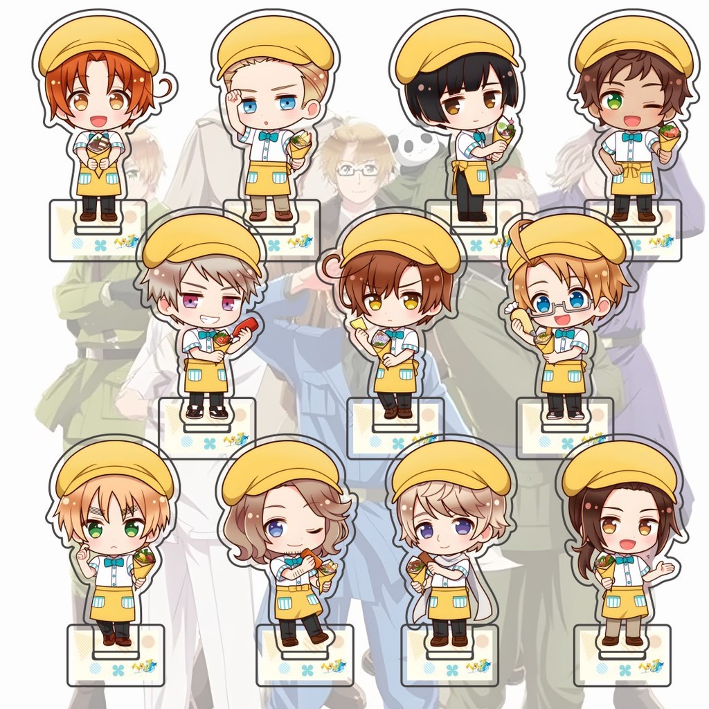 อะนิเมะ Hetalia: Axis Powers 10 ซม.อะคริลิคน่ารักตัวอักษร Alfred Feliciano Ludwig Kiku Arthur Ivan Yao Francis ยืน