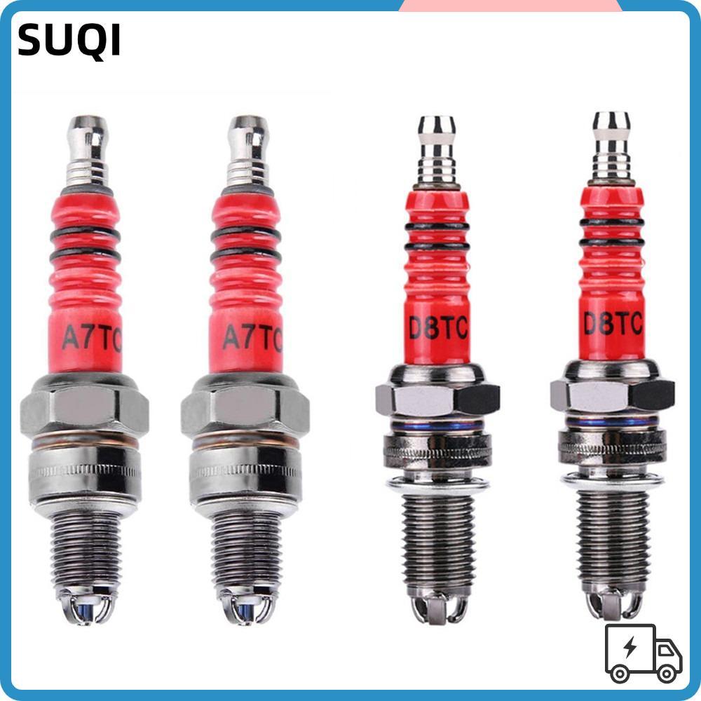 SUQI Racing Sparking Plug, 3 Triple Electrode โลหะรถจักรยานยนต์ Spark Plug, Universal A7TC D8TC Dirt