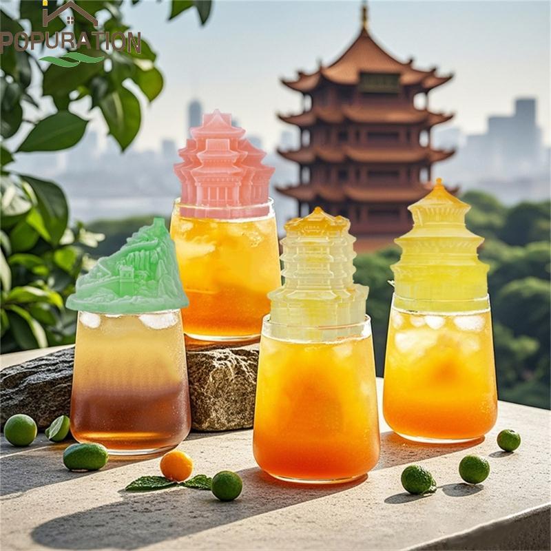 POP Landmark Building Shape ถาดน้ําแข็งได้อย่างง่ายดาย Release Ice Molds Landmark Building Shape ถาด