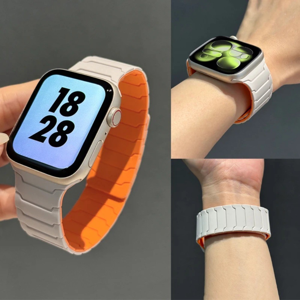 สายรัดแม่เหล็กซิลิโคนสําหรับ IWatch ultra 3 2 49 มม.44 มม.45 มม.46 มม.42 มม.41 มม.40 มม.Iwatch Serie