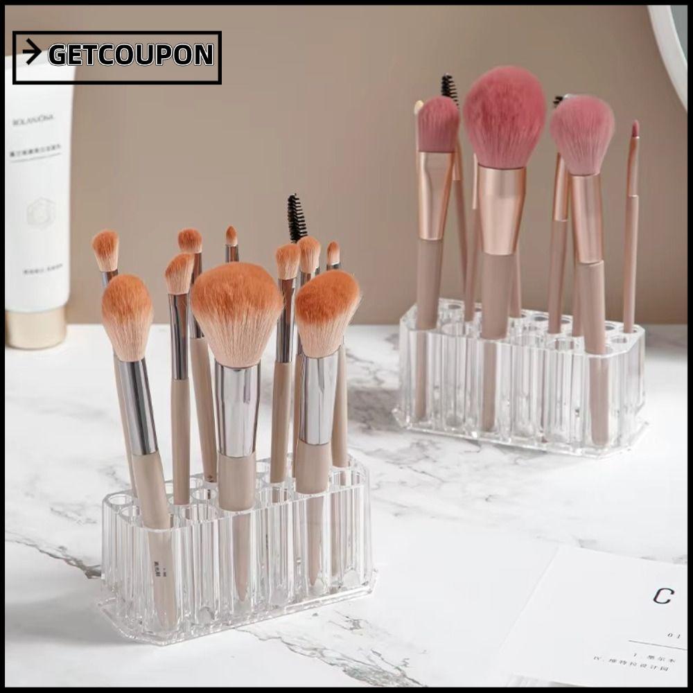 GETCOUPON รับซื้อ ที่วางแปรงแต่งหน้า,ที่ใส่แปรงแต่งหน้าแบบใสทนทาน,ที่ใส่แปรงอะคริลิค 26 หลุมสําหรับร้านเสริมสวย