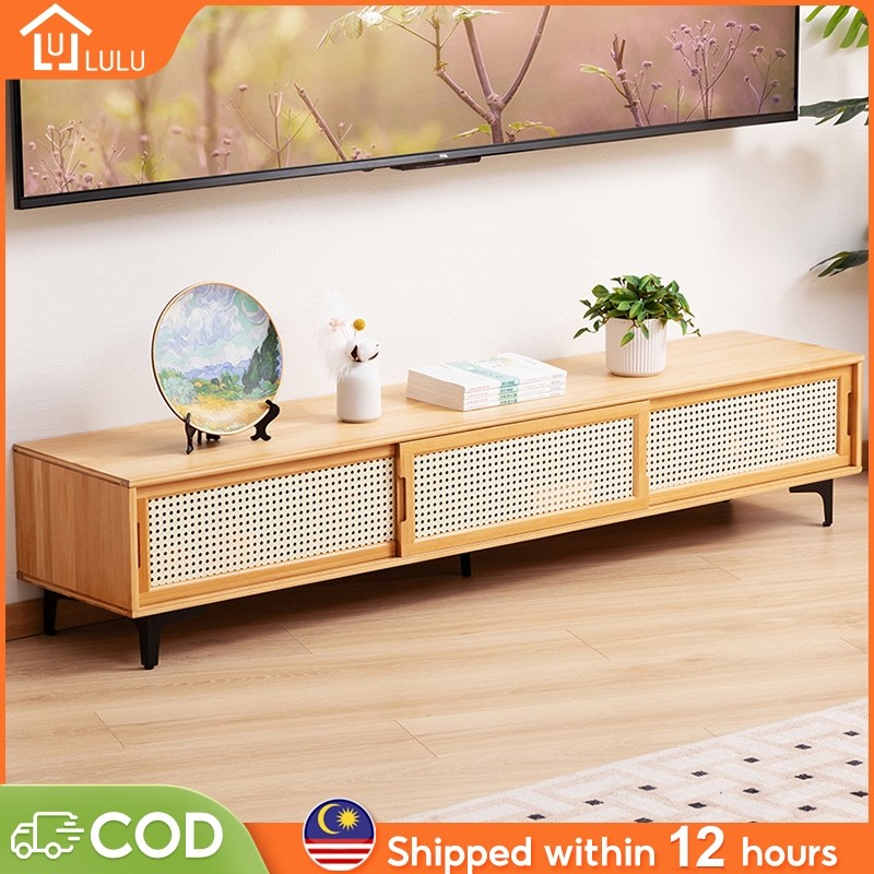 LULU TV Cabinet 5 ft Rak TV Cabinet TV Rack 120/160CM Almari TV Media Storage Cabinet TV Brackets Ra